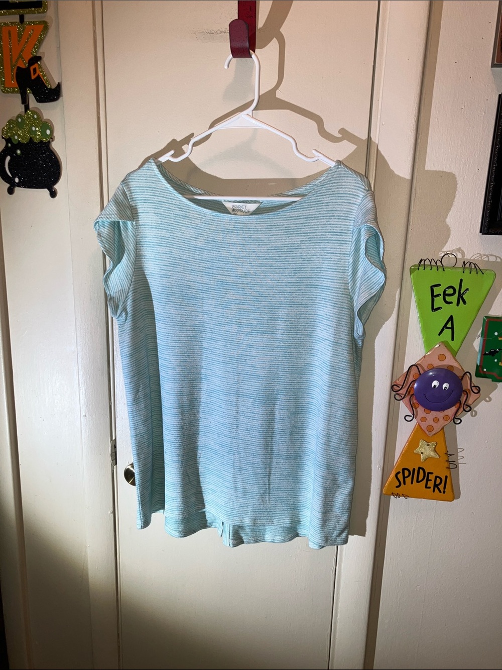 Market & Spruce Mint-Striped Short Sleeve Tee